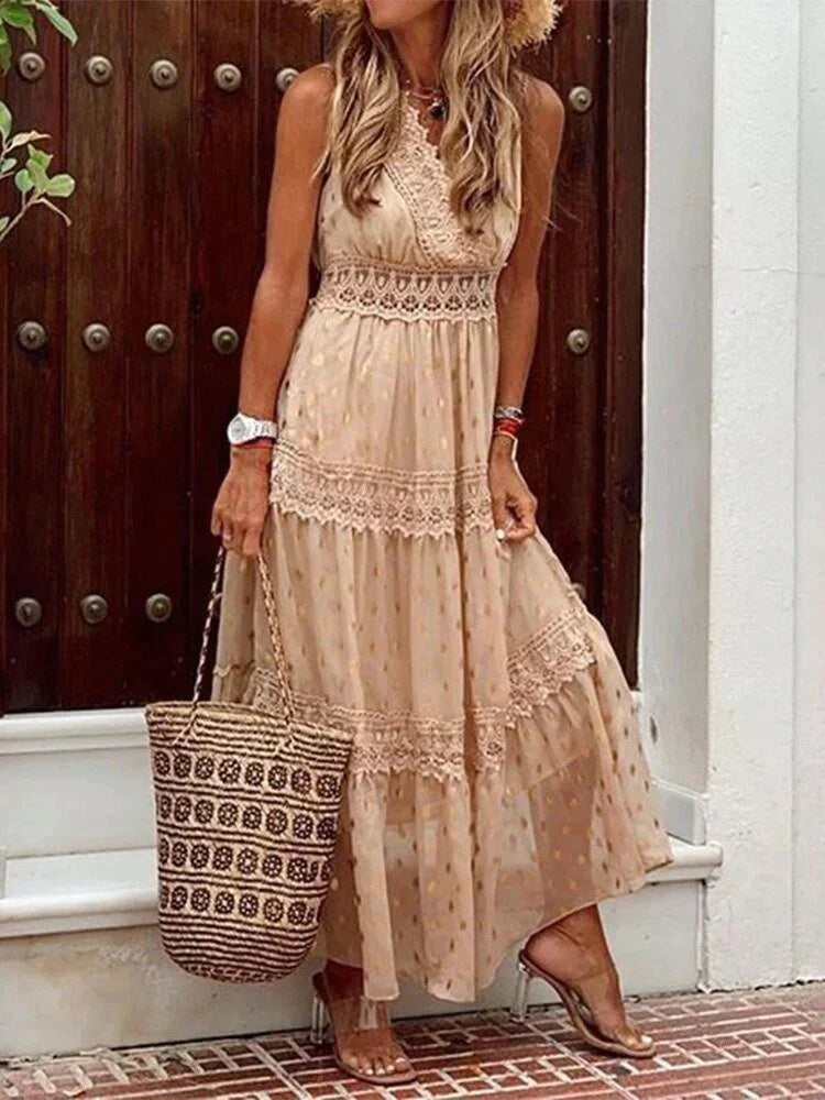 Nina | Robe Longue Élégante en Dentelle Femme