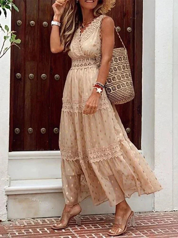 Nina | Robe Longue Élégante en Dentelle Femme