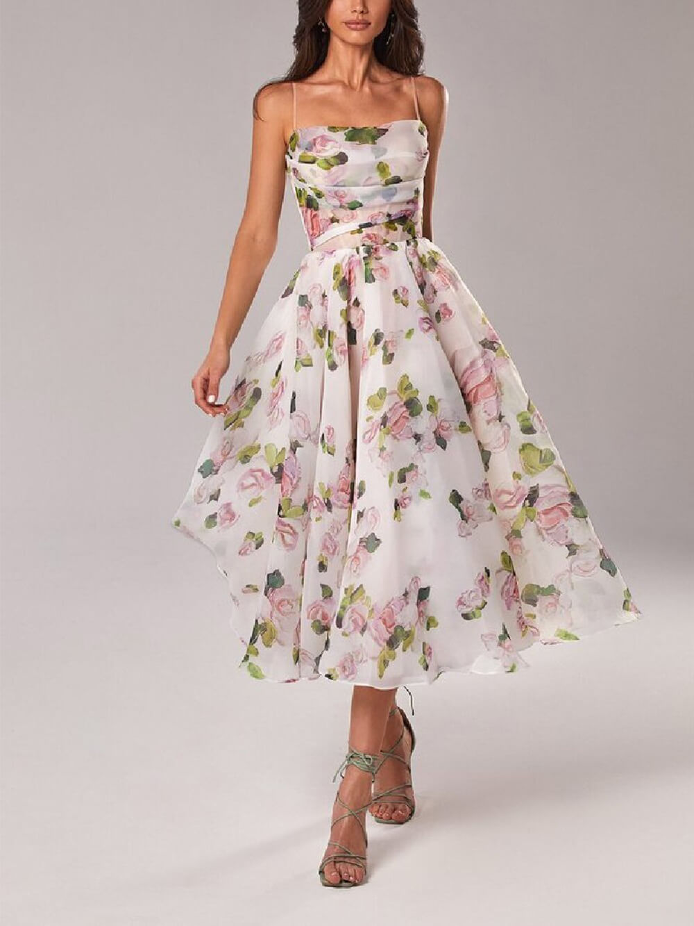 Clémence | Robe midi en mousseline floral
