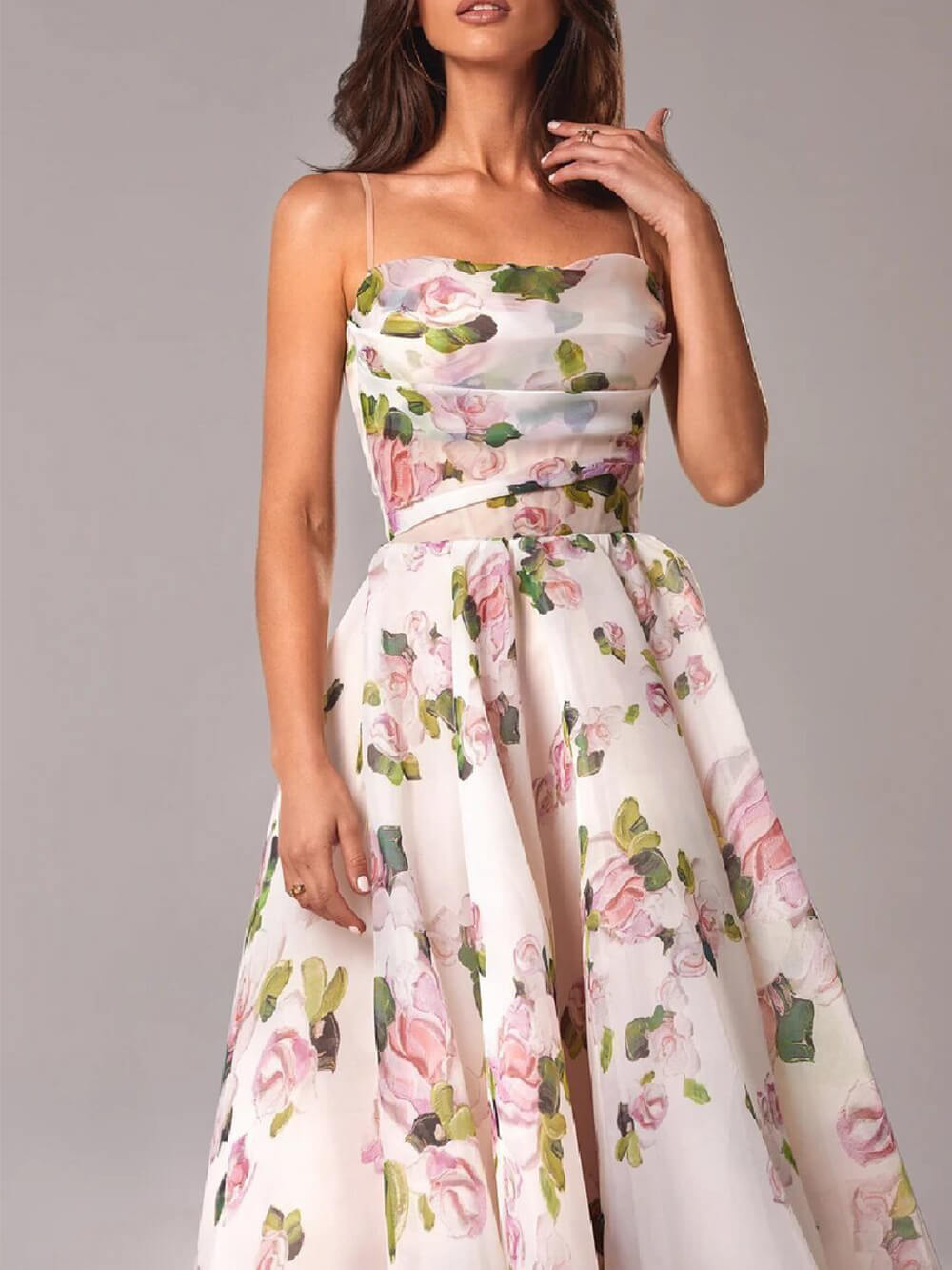 Clémence | Robe midi en mousseline floral