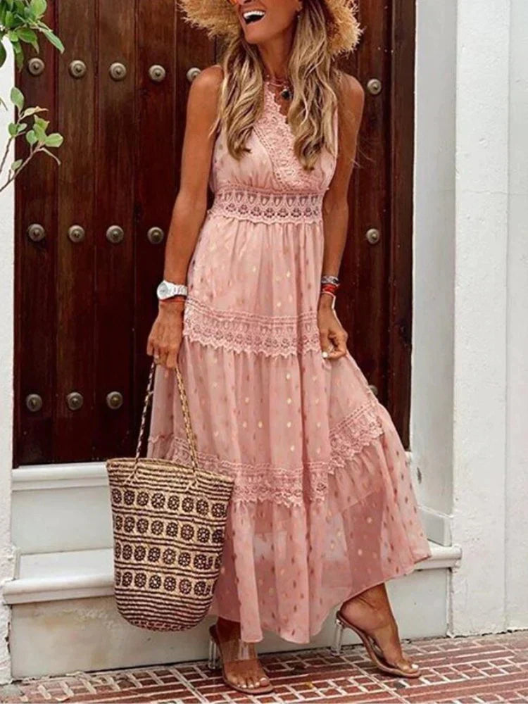 Nina | Robe Longue Élégante en Dentelle Femme